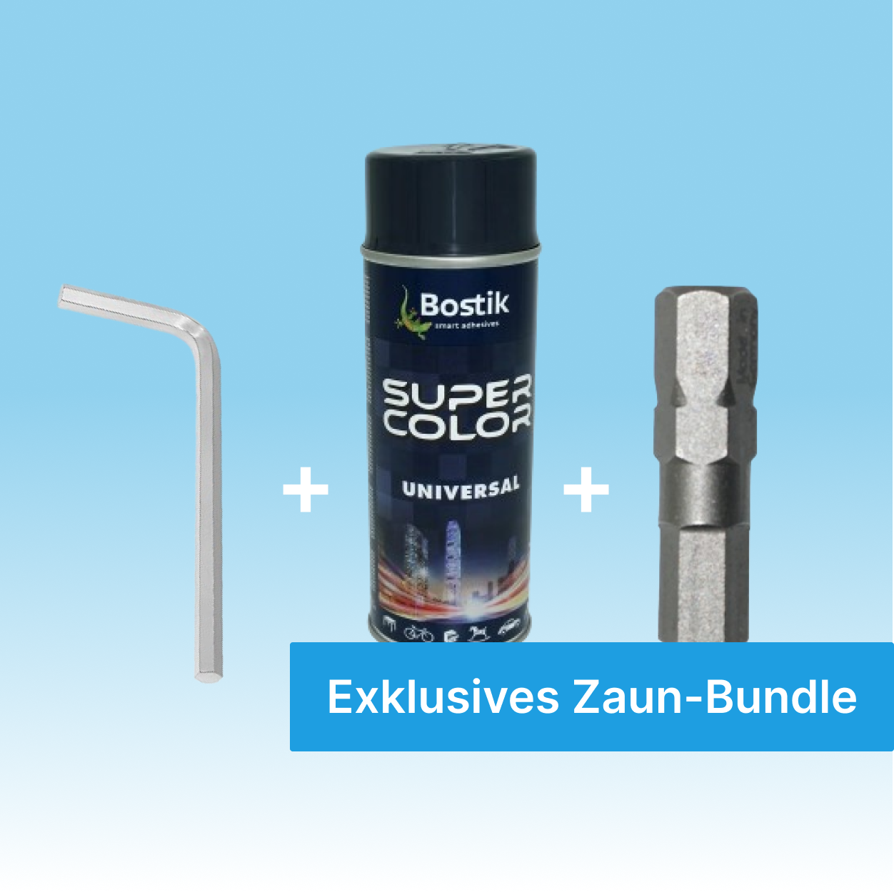 Exklusives Zaun-Bundle: Innensechskant & Akku Bit 5,5mm + Lack Spray RAL 7016 400ml